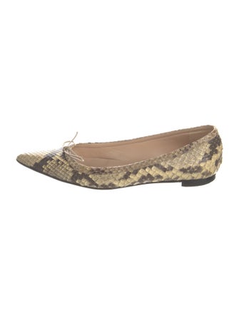 Manolo Blahnik Python Animal Print Ballet Flats