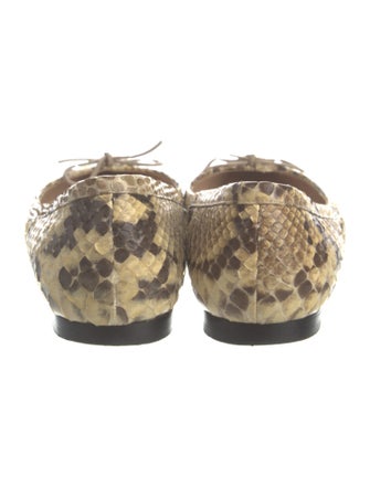 Manolo Blahnik Python Animal Print Ballet Flats