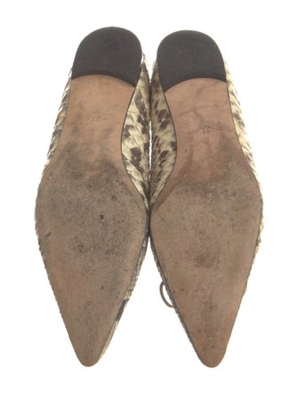 Manolo Blahnik Python Animal Print Ballet Flats