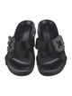 Manolo Blahnik Satin Crystal Embellishments Slides