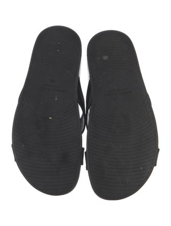 Manolo Blahnik Satin Crystal Embellishments Slides