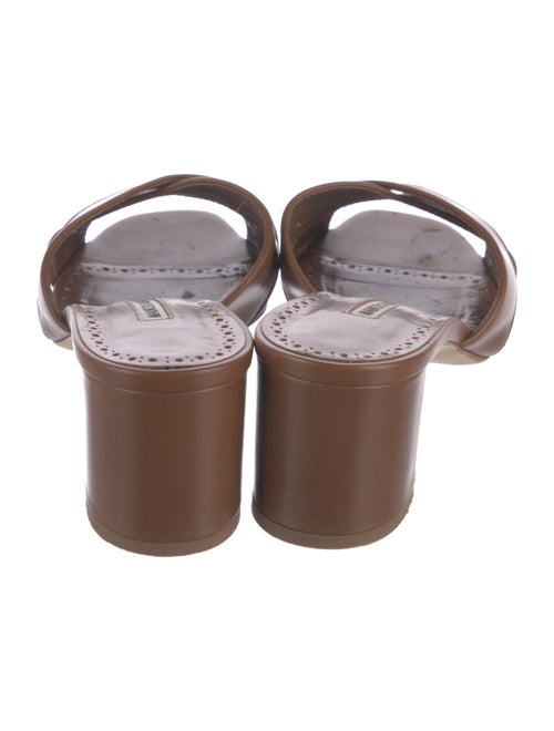 Manolo Blahnik Leather Slides