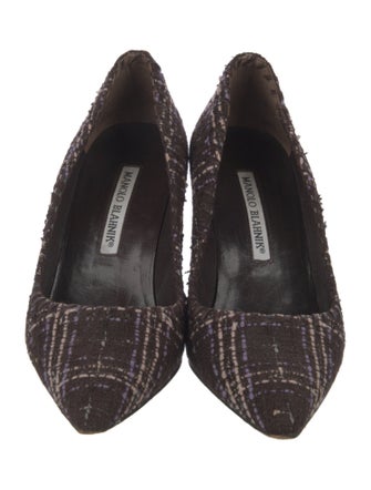 Manolo Blahnik Tweed Pattern Pumps