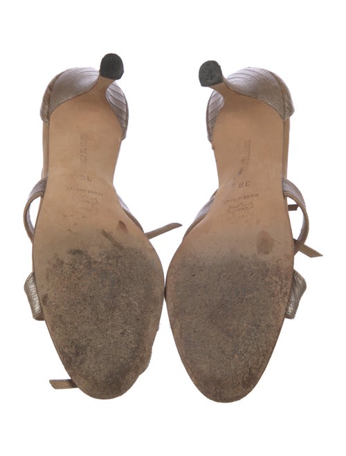 Manolo Blahnik Leather T-Strap Sandals