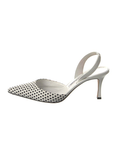 Manolo Blahnik Polka Dot Print Slingback Pumps