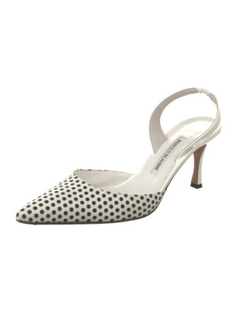 Manolo Blahnik Polka Dot Print Slingback Pumps