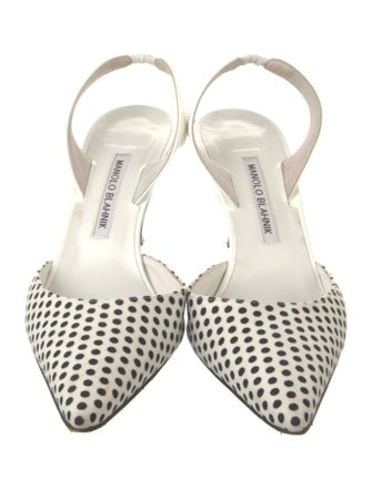 Manolo Blahnik Polka Dot Print Slingback Pumps