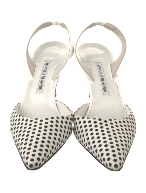 Manolo Blahnik Polka Dot Print Slingback Pumps