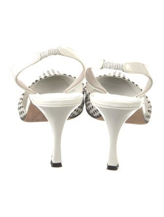 Manolo Blahnik Polka Dot Print Slingback Pumps