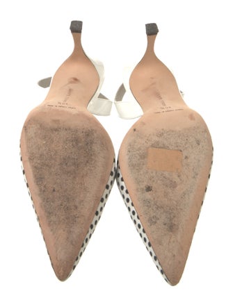 Manolo Blahnik Polka Dot Print Slingback Pumps
