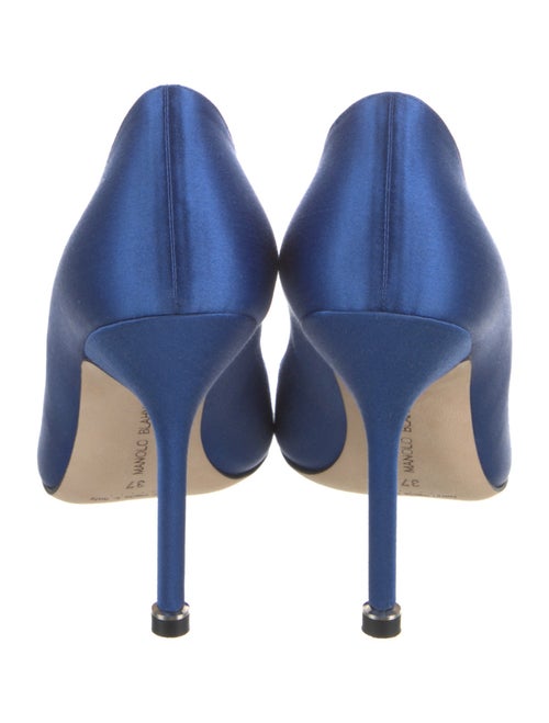 Manolo Blahnik Satin Crystal Embellishments Pumps