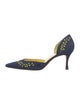 Manolo Blahnik Canvas Patterned D'Orsay Pumps