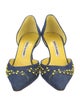 Manolo Blahnik Canvas Patterned D'Orsay Pumps