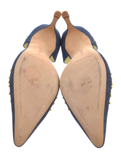 Manolo Blahnik Canvas Patterned D'Orsay Pumps