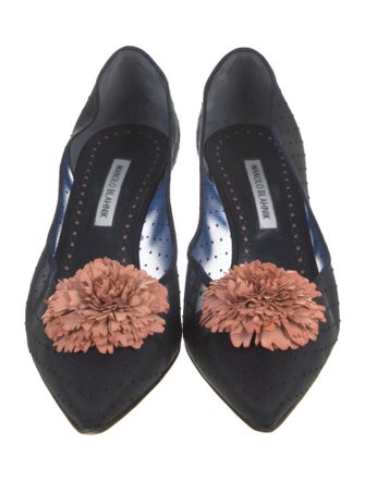 Manolo Blahnik Mesh Polka Dot Print Pumps