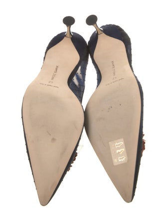 Manolo Blahnik Mesh Polka Dot Print Pumps