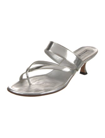 Manolo Blahnik Leather Slides