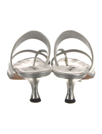 Manolo Blahnik Leather Slides