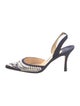 Manolo Blahnik Denim Patterned Slingback Pumps