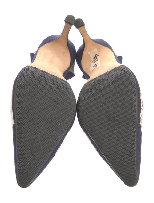 Manolo Blahnik Denim Patterned Slingback Pumps