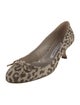 Manolo Blahnik Animal Print Bow Accents Pumps