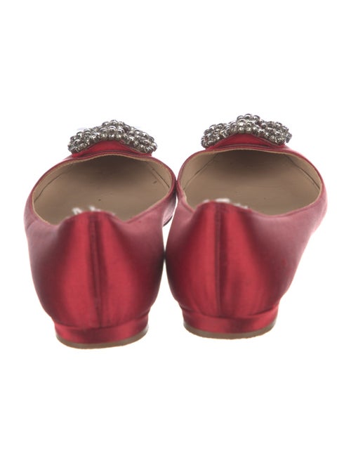 Manolo Blahnik Satin Crystal Embellishments Flats