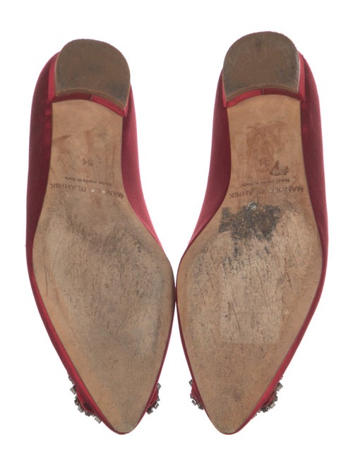 Manolo Blahnik Satin Crystal Embellishments Flats