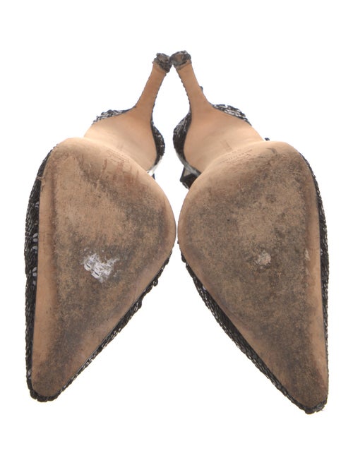 Manolo Blahnik Sequins Animal Print Slingback Pumps