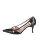 Manolo Blahnik Patent Leather Cutout Accent Pumps
