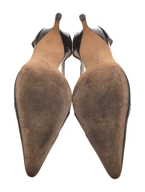 Manolo Blahnik Patent Leather Cutout Accent Pumps