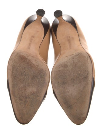 Manolo Blahnik Leather Colorblock Pattern Pumps