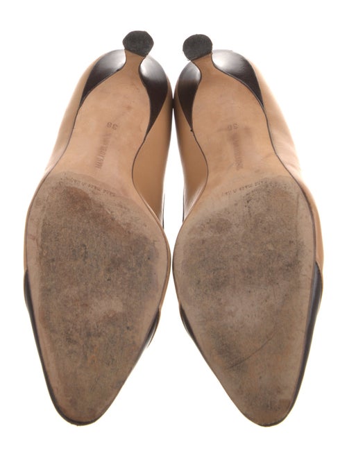 Manolo Blahnik Leather Colorblock Pattern Pumps