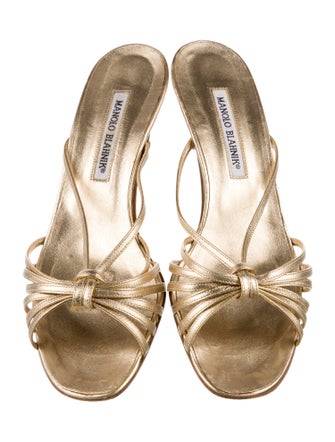 Manolo Blahnik Leather Slides