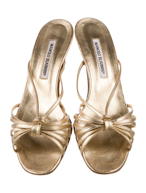 Manolo Blahnik Leather Slides