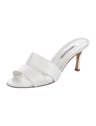 Manolo Blahnik Leather Slides