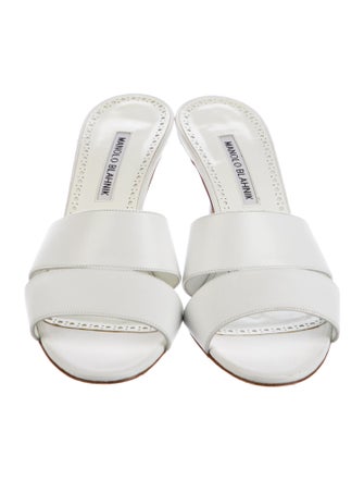 Manolo Blahnik Leather Slides