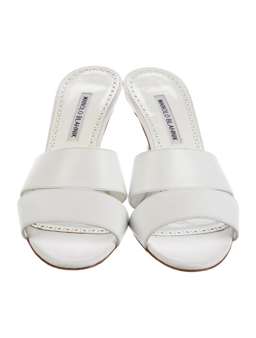 Manolo Blahnik Leather Slides