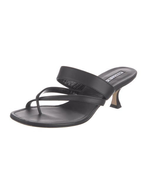 Manolo Blahnik Leather Slides