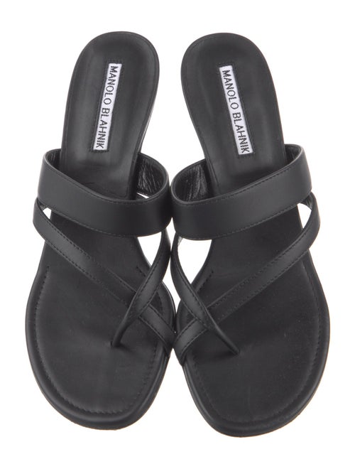 Manolo Blahnik Leather Slides