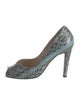 Manolo Blahnik Snakeskin Animal Print Pumps
