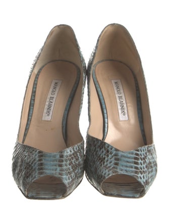 Manolo Blahnik Snakeskin Animal Print Pumps