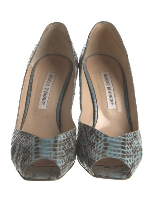 Manolo Blahnik Snakeskin Animal Print Pumps