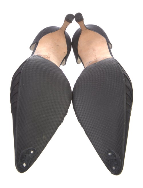 Manolo Blahnik Satin Cutout Accent D'Orsay Pumps
