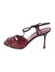 Manolo Blahnik Leather Animal Print Slingback Sandals