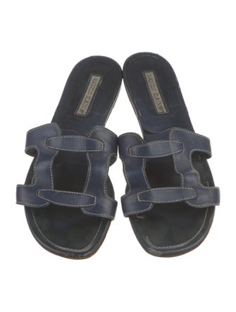 Manolo Blahnik Leather Slides