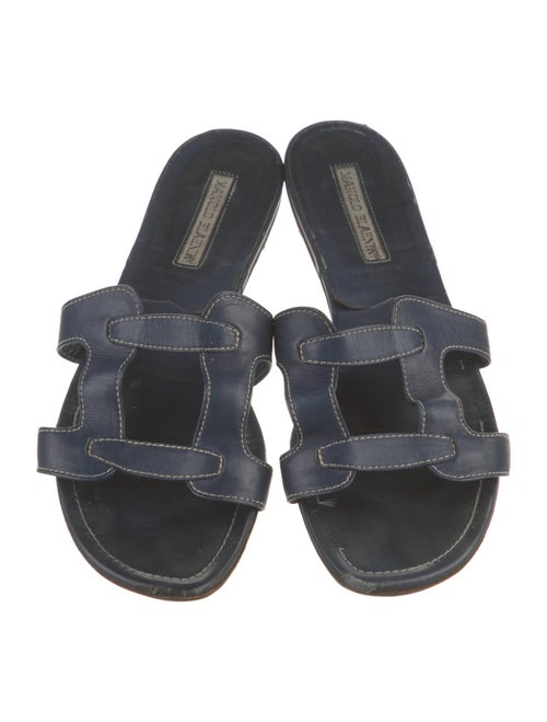 Manolo Blahnik Leather Slides