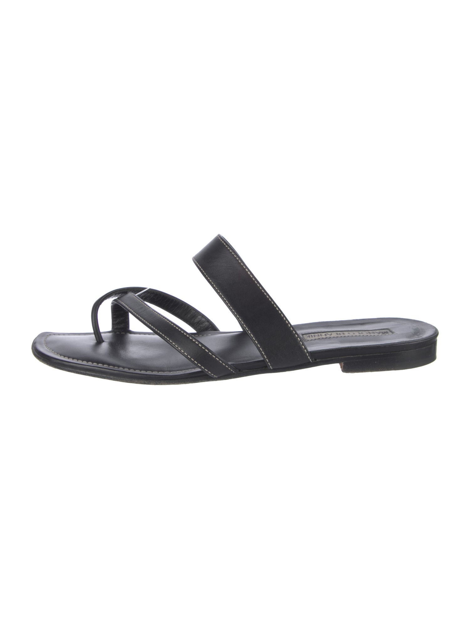 Manolo Blahnik Leather Slides