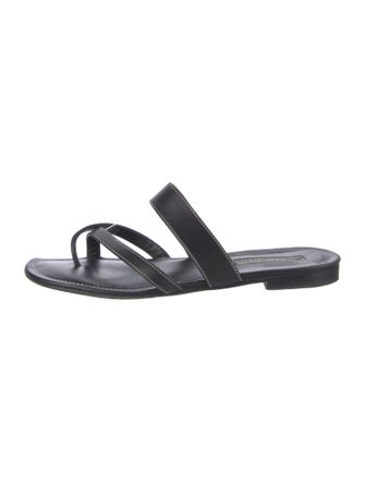 Manolo Blahnik Leather Slides