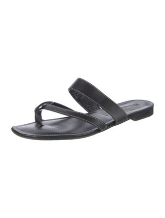 Manolo Blahnik Leather Slides
