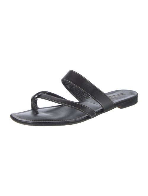 Manolo Blahnik Leather Slides